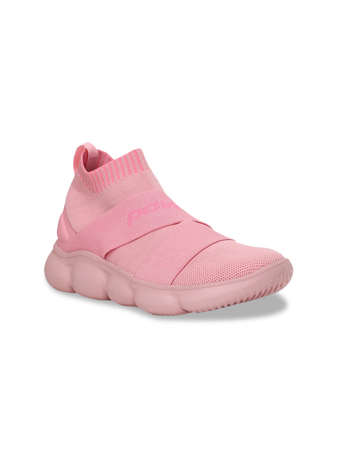 Power Women Pink Solid Textile Mid-Top Slip-On Sneakers