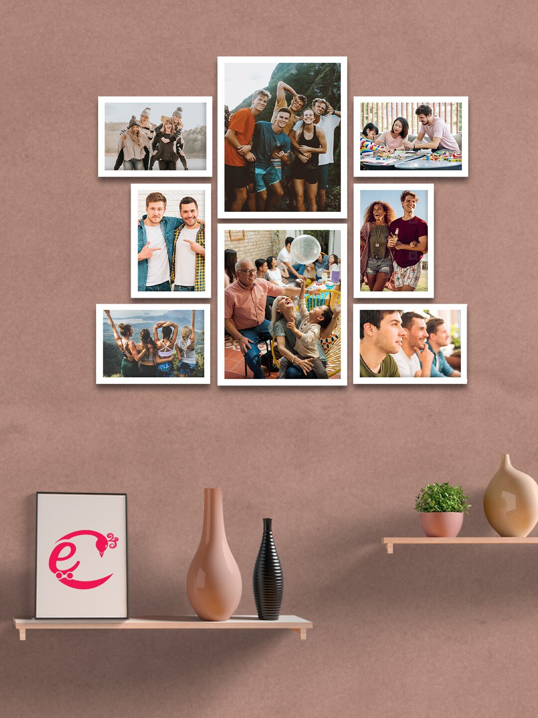 

eCraftIndia Set of 8 White Solid Memory Wall Collage Photo Frames