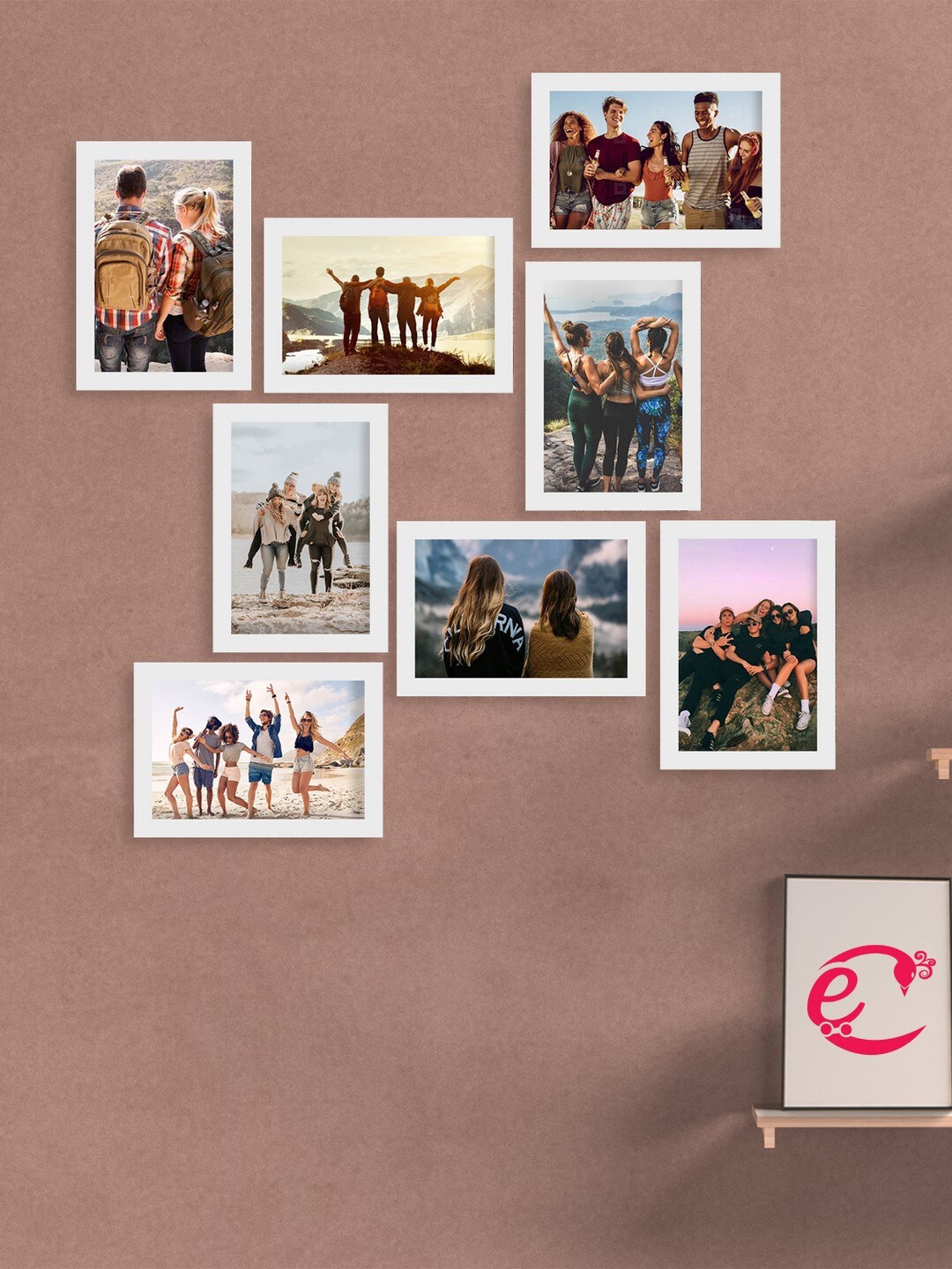 

eCraftIndia Set Of 8 White Solid Memory Wall Collage Photo Frames