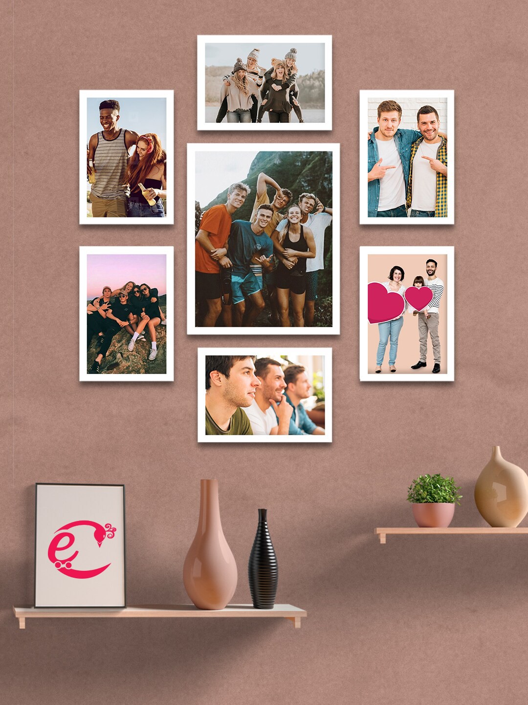 

eCraftIndia Set Of 7 White Solid Memory Wall Collage Photo Frames