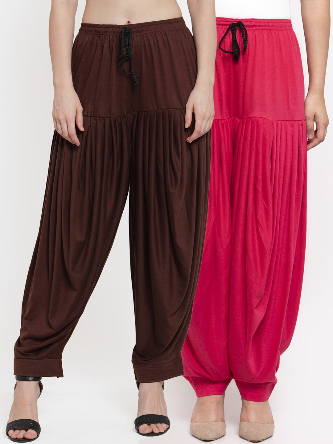 

GRACIT Women Pack Of 2 Solid Patialas, Pink