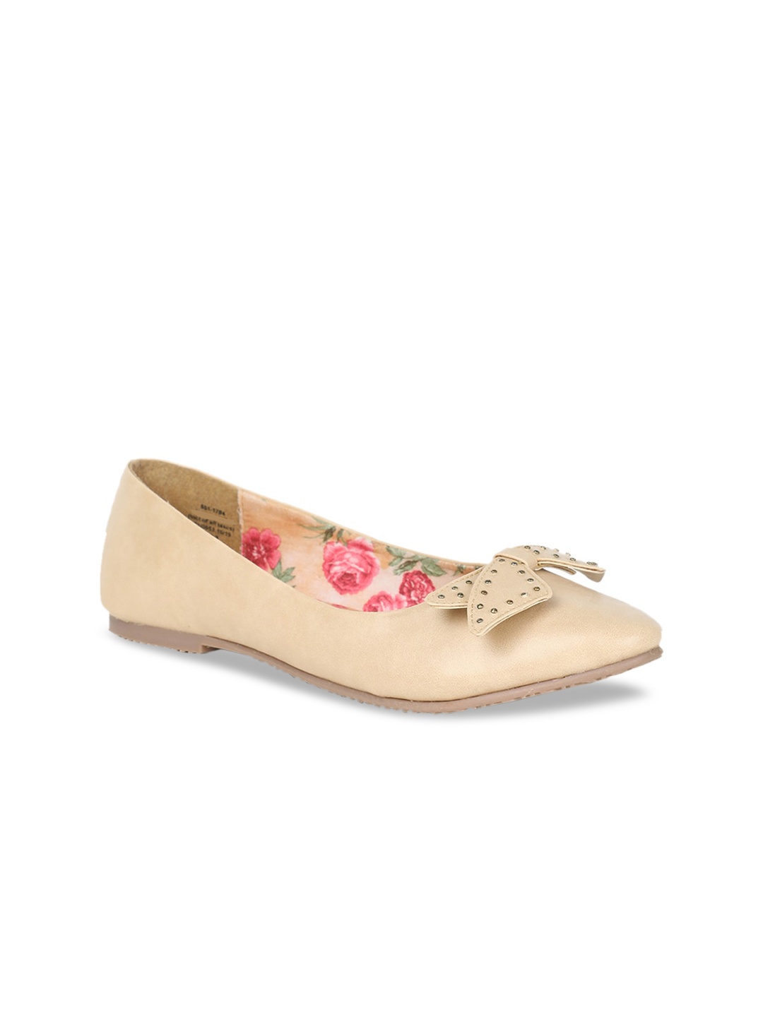 

Footin Women Beige Solid PU Ballerinas