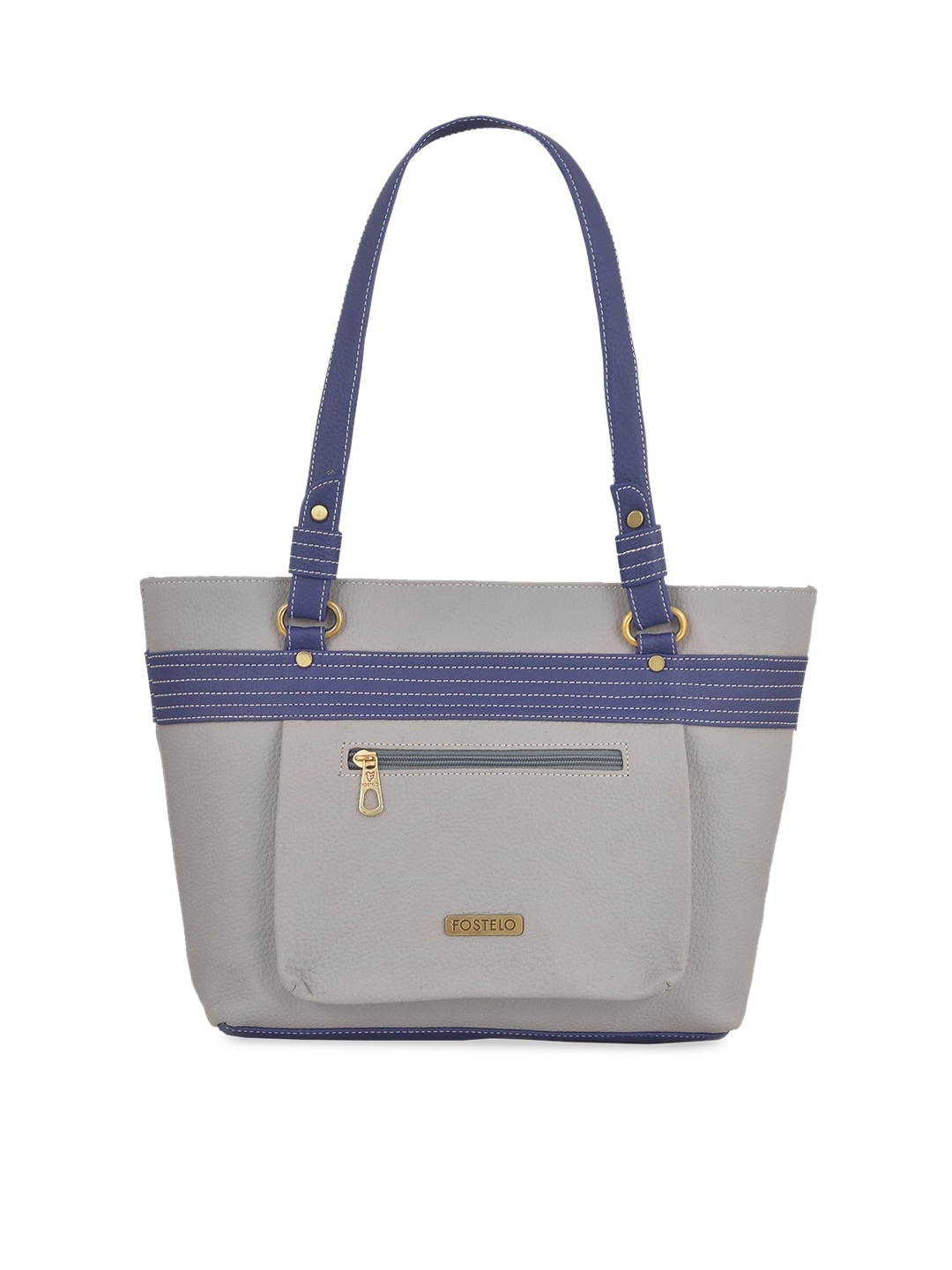 

Fostelo Grey & Blue Solid Shoulder Bag