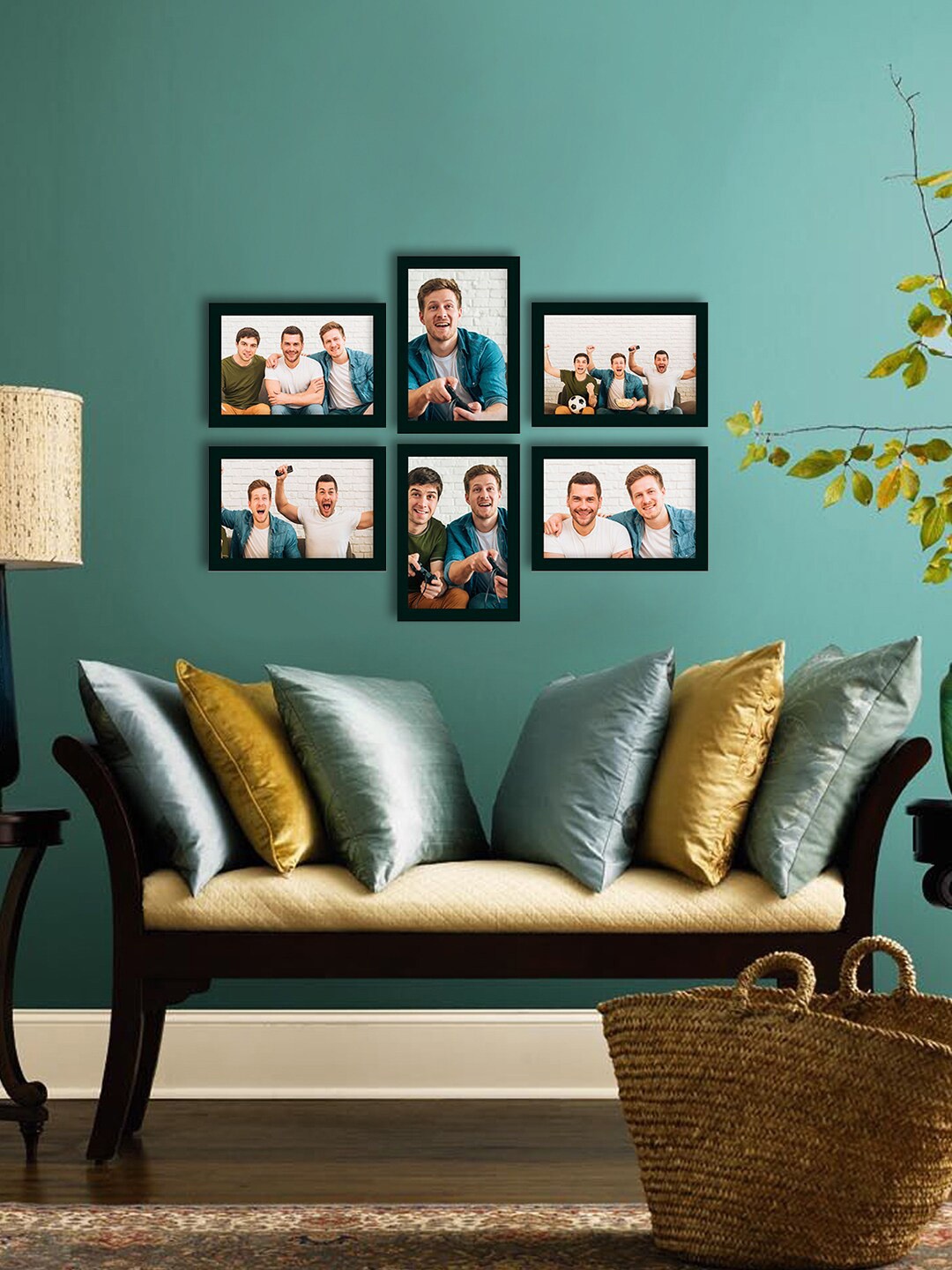 

eCraftIndia Set Of 6 Black Solid Memory Wall Collage Photo Frames