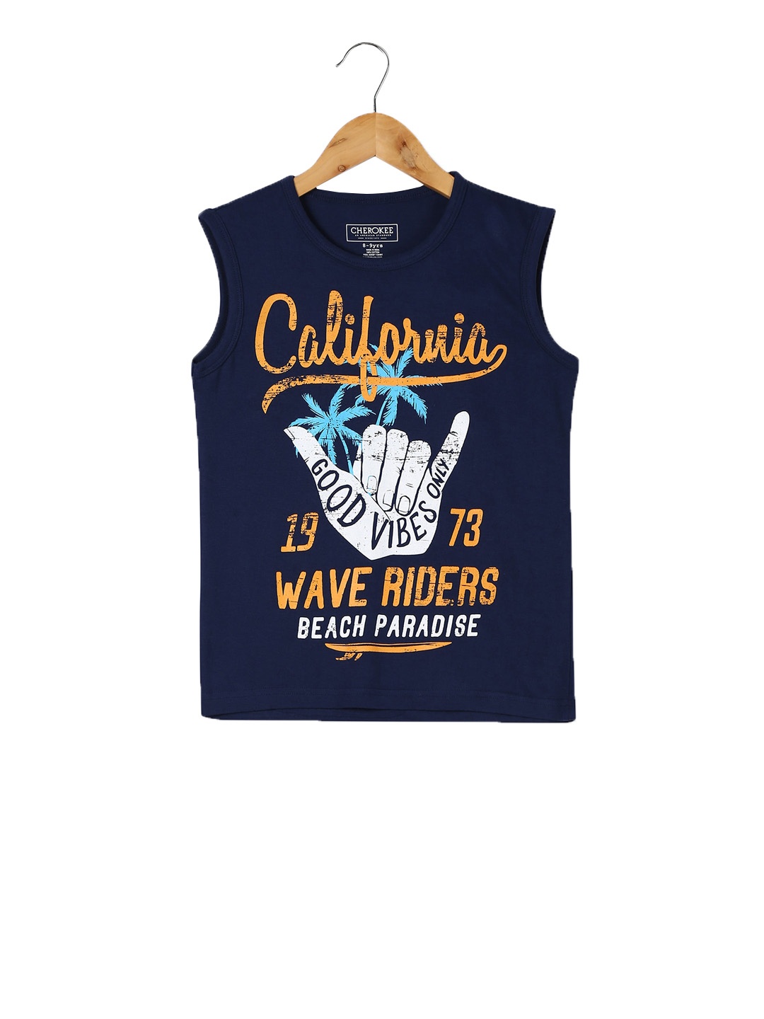 

Cherokee Boys Blue Printed Round Neck Pure Cotton T-shirt