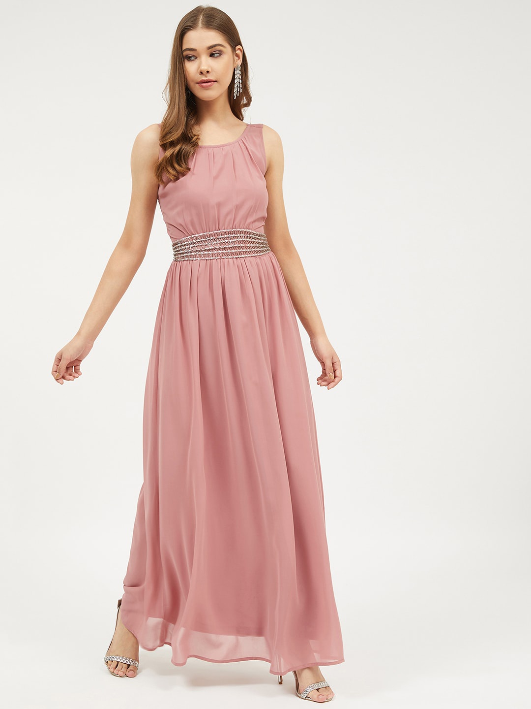 

Harpa Women Pink Embellished Maxi Dress