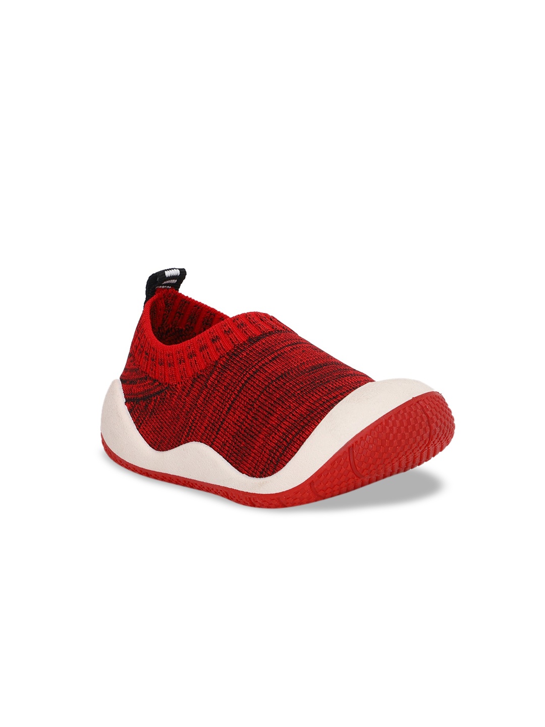 

Bubblegummers Girls Red Woven Design PU Mid-Top Slip-On Sneakers
