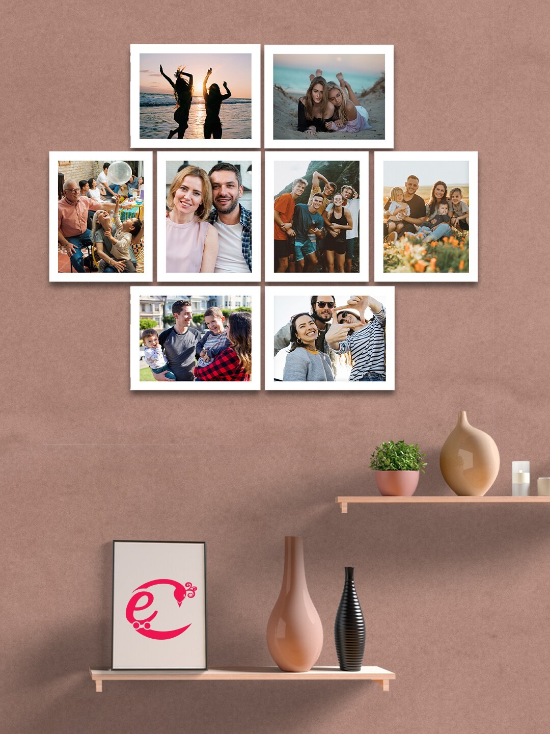 

eCraftIndia Set Of 8 White Solid Memory Wall Collage Photo Frames