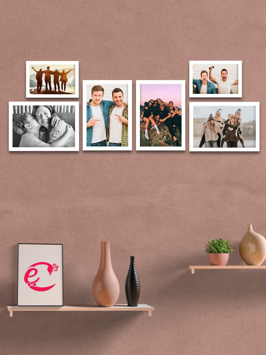 

eCraftIndia Set Of 6 White Solid Memory Wall Collage Photo Frames