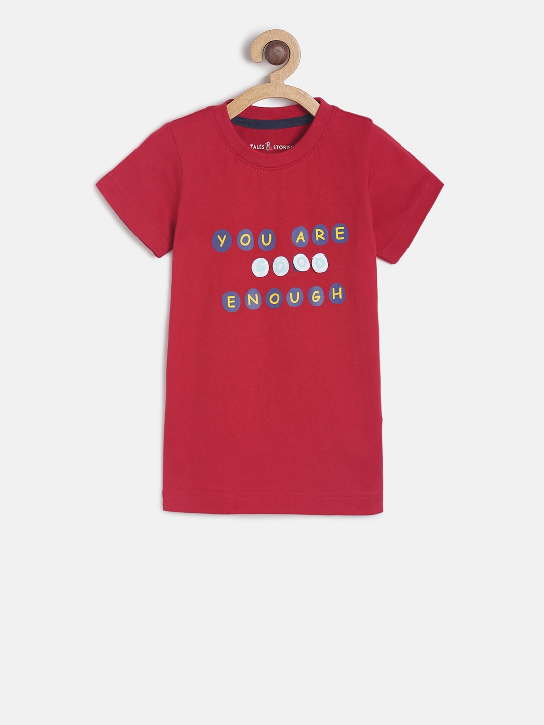 

TALES & STORIES Boys Red Printed Round Neck T-shirt
