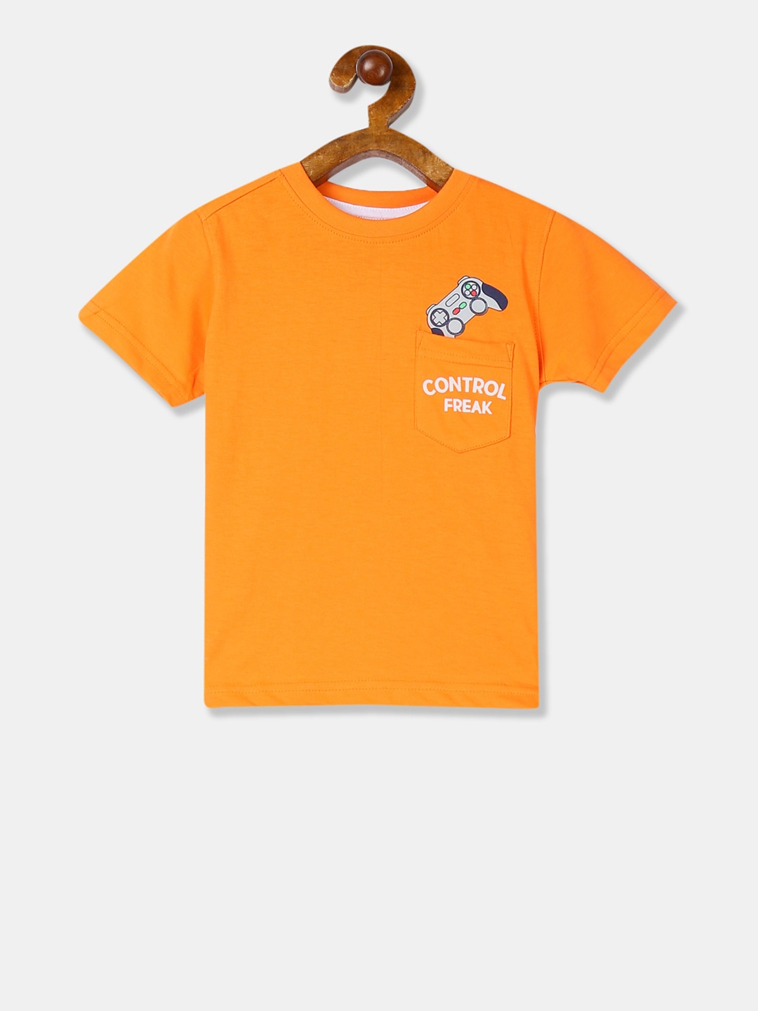 

Cherokee Boys Orange Printed Round Neck Pure Cotton T-shirt