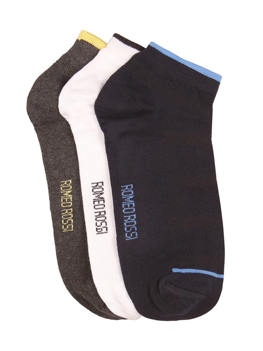 

ROMEO ROSSI Men Pack Of 3 Assorted Ankle-Length Socks