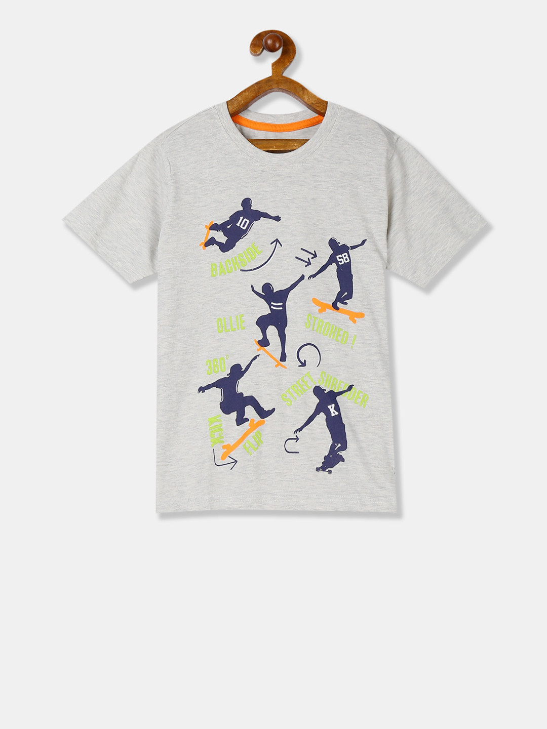 

Cherokee Boys Grey Printed V-Neck T-shirt