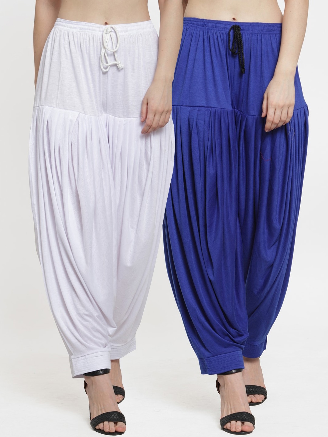 

GRACIT Women Pack Of 2 Solid Patiala, White