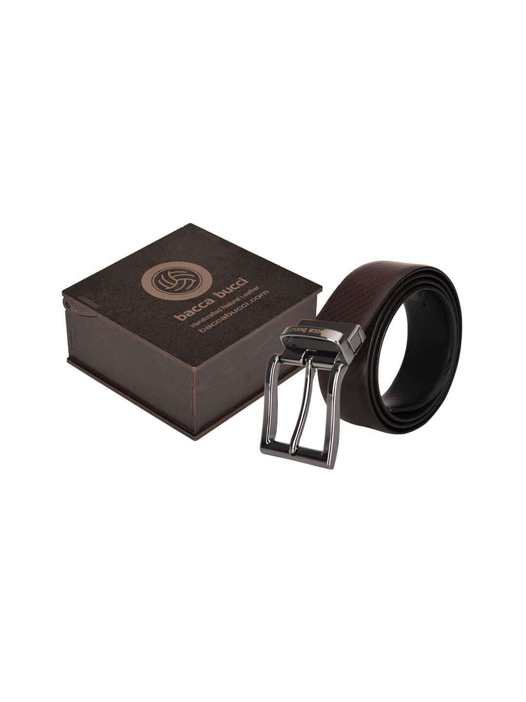 

bacca bucci Men Black & Brown Reversible Leather Solid Belt