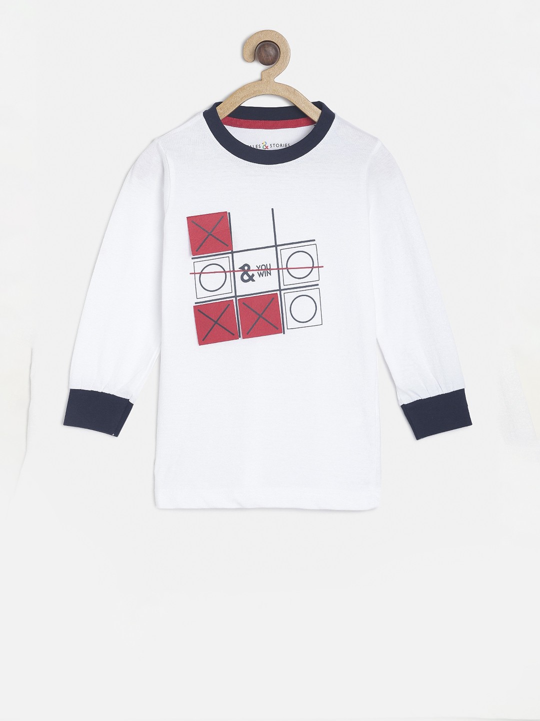 

TALES & STORIES Boys White Printed Round Neck T-shirt