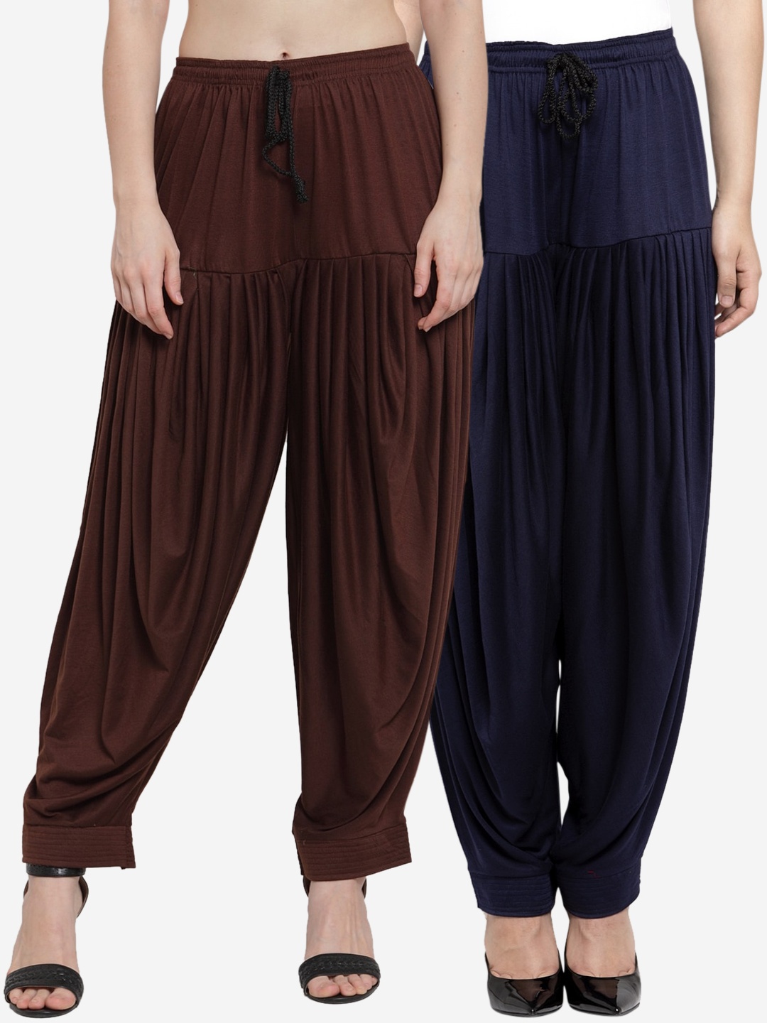 

GRACIT Women Pack Of 2 Solid Patialas, Navy blue