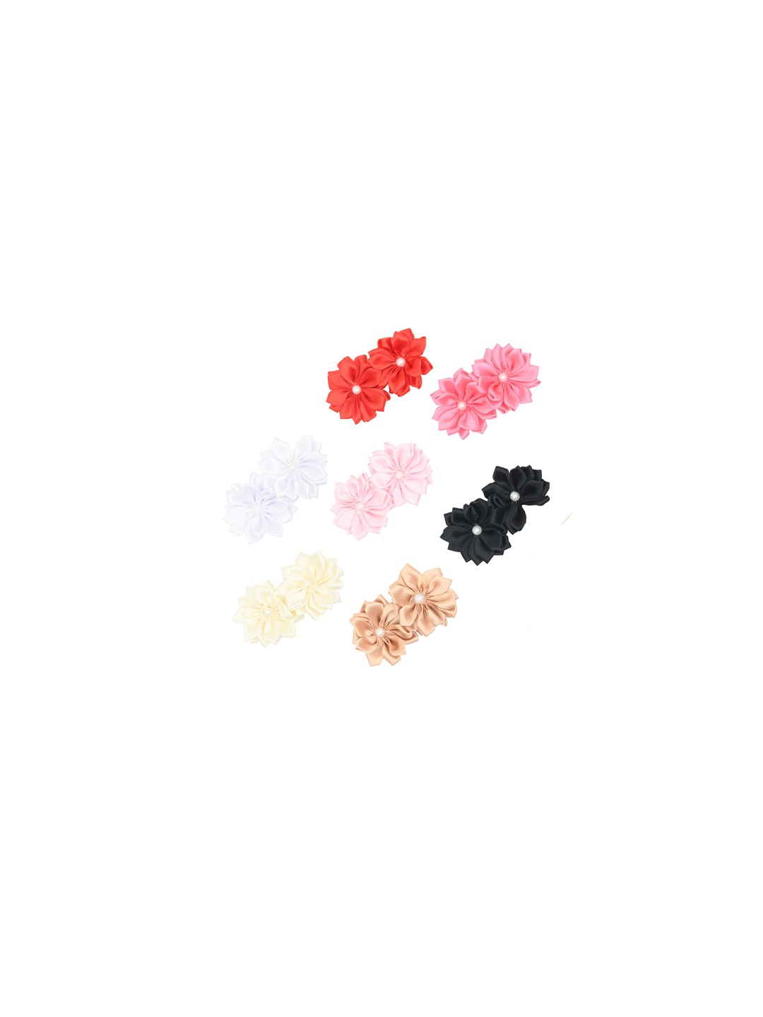 

FUNKRAFTS Girls Set of 7 French Barrettes, Red