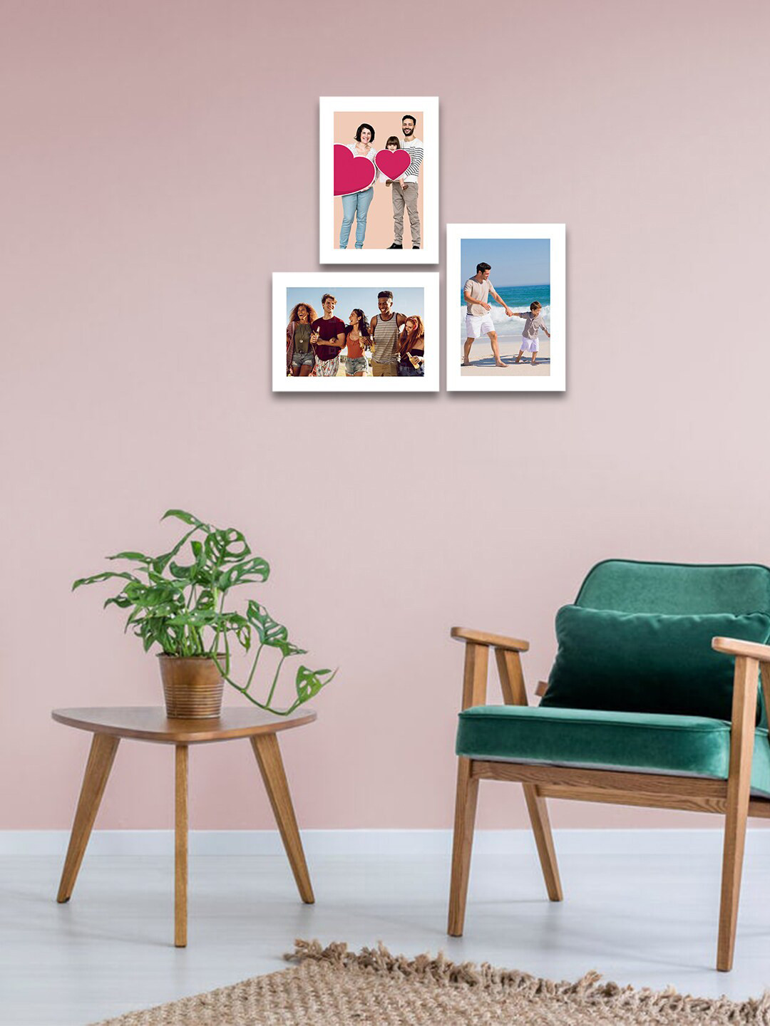 

eCraftIndia Set Of 3 White Solid Memory Wall Collage Photo Frames