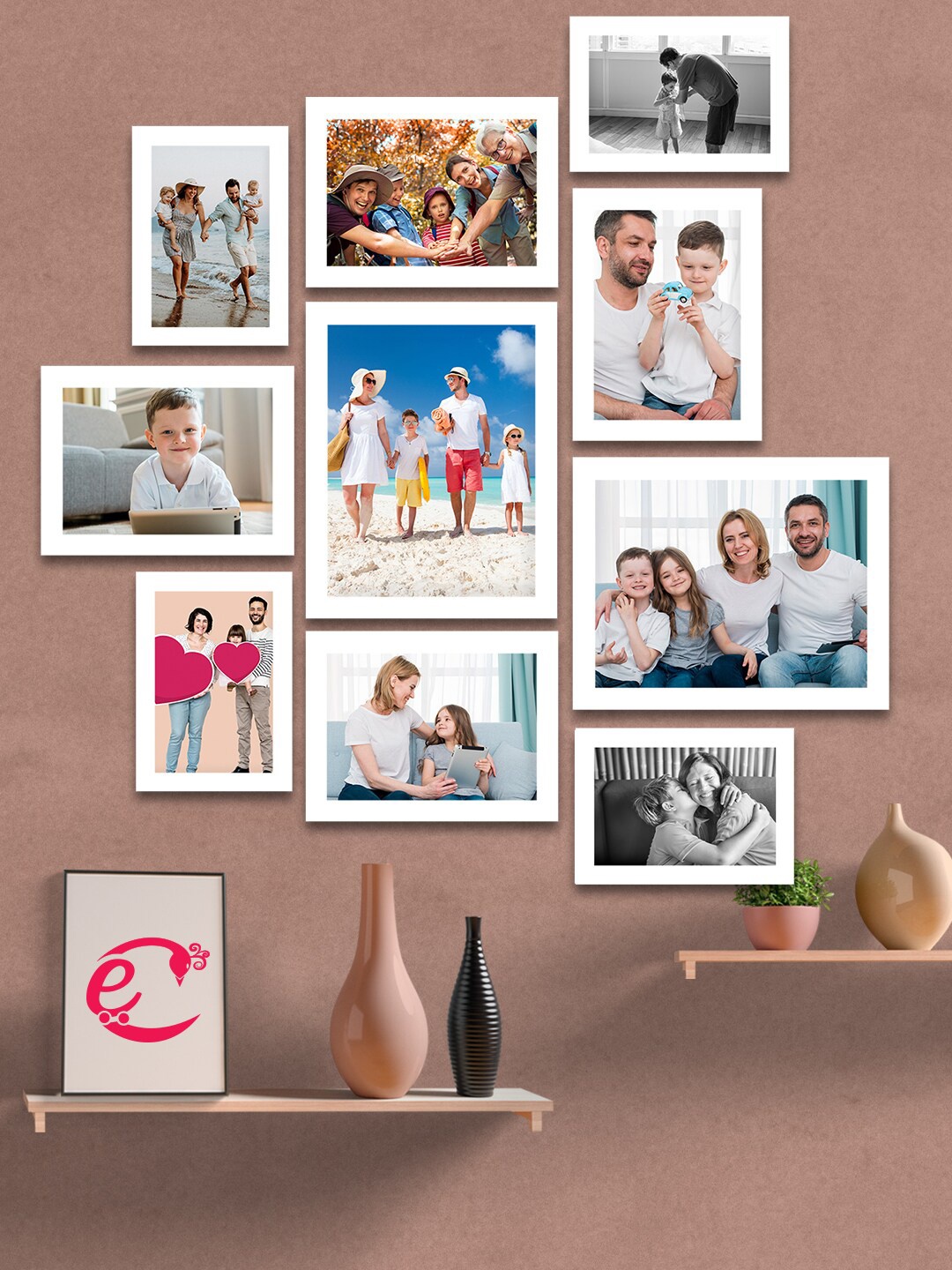 

eCraftIndia Set of 10 Memory Wall Collage Photo Frames, White