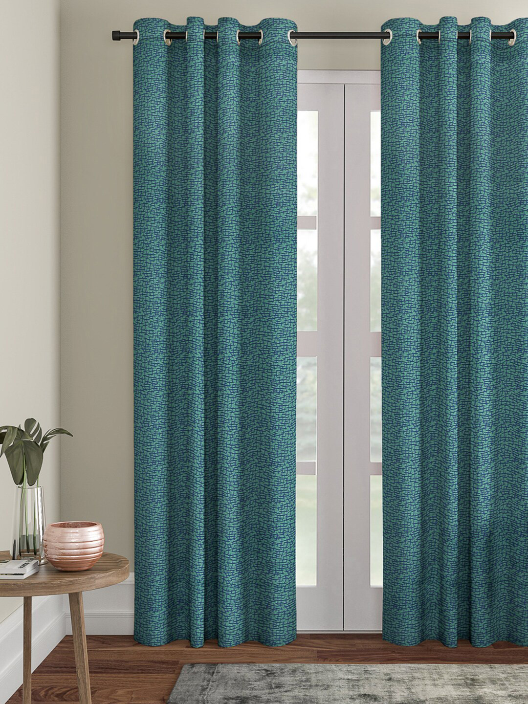 

ROMEE Teal Green Single Room Darkening Door Curtain