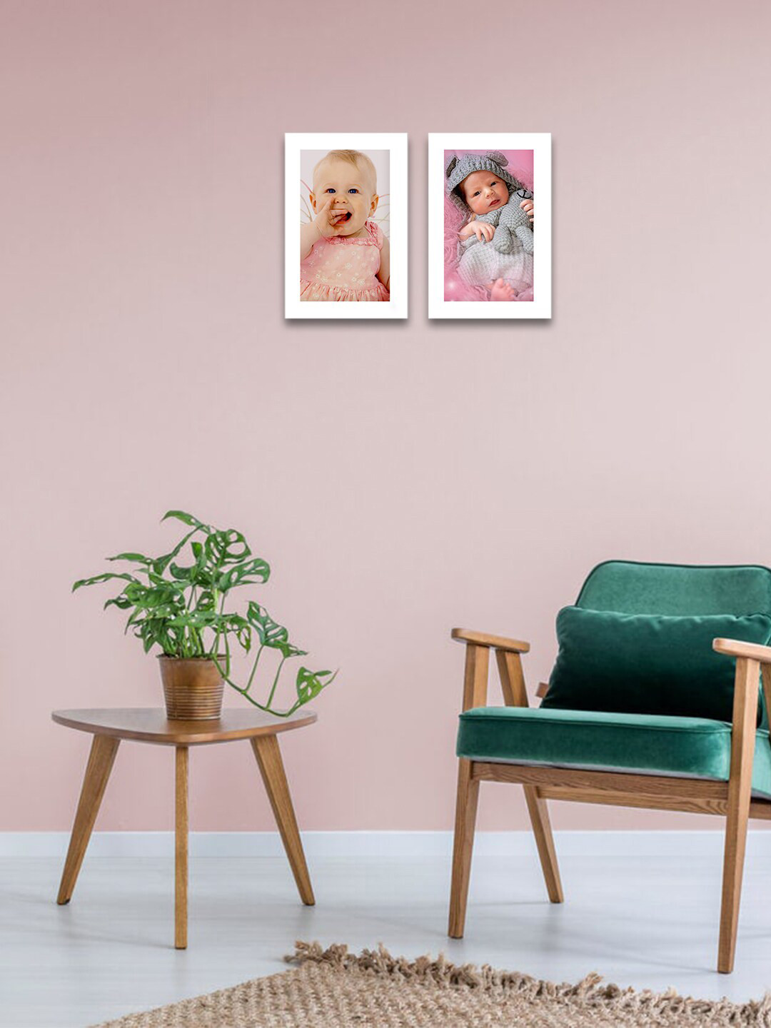 

eCraftIndia Set Of 2 White Solid Memory Wall Collage Photo Frames