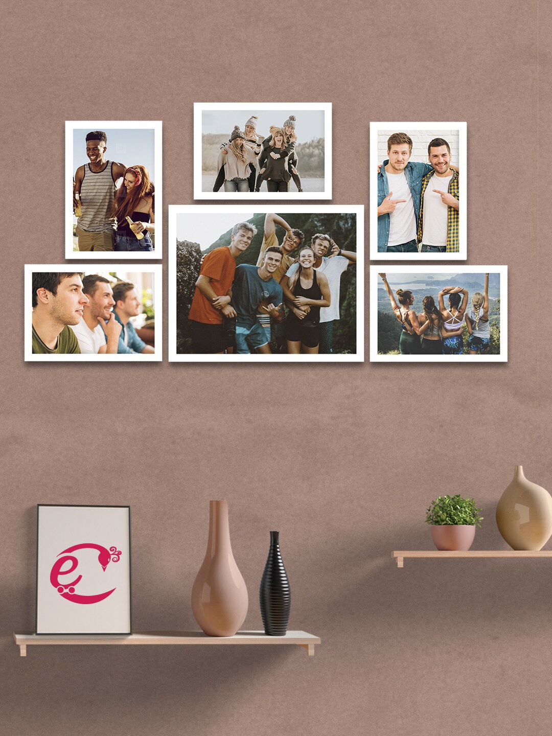 

eCraftIndia Set Of 6 White Solid Memory Wall Collage Photo Frames