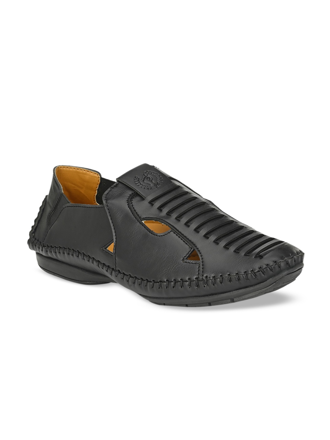 Prolific Men Black Solid Shoe-Style Sandals