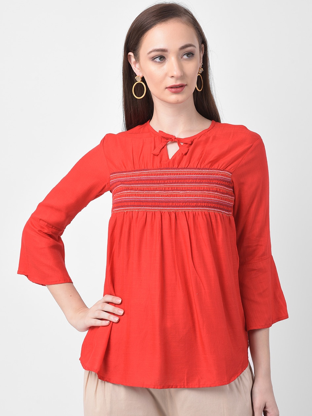 GRACIT Women Red Striped Top