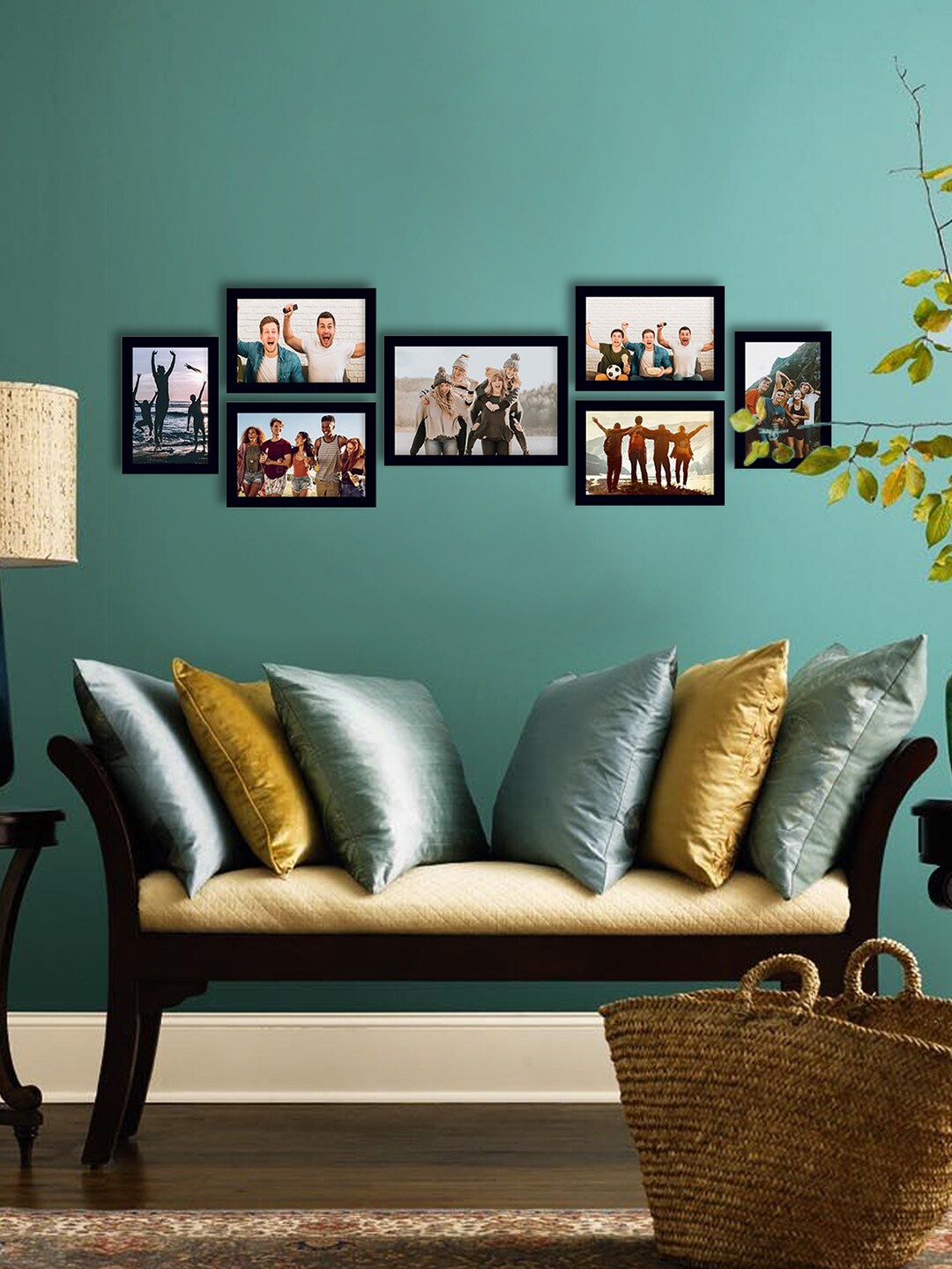 

eCraftIndia Set Of 7 Black Solid Memory Wall Collage Photo Frames
