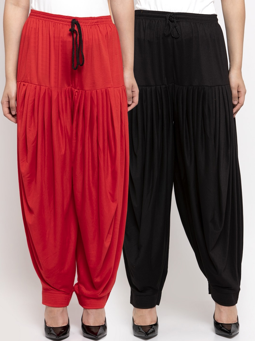 

GRACIT Women Pack Of 2 Solid Patiala, Black