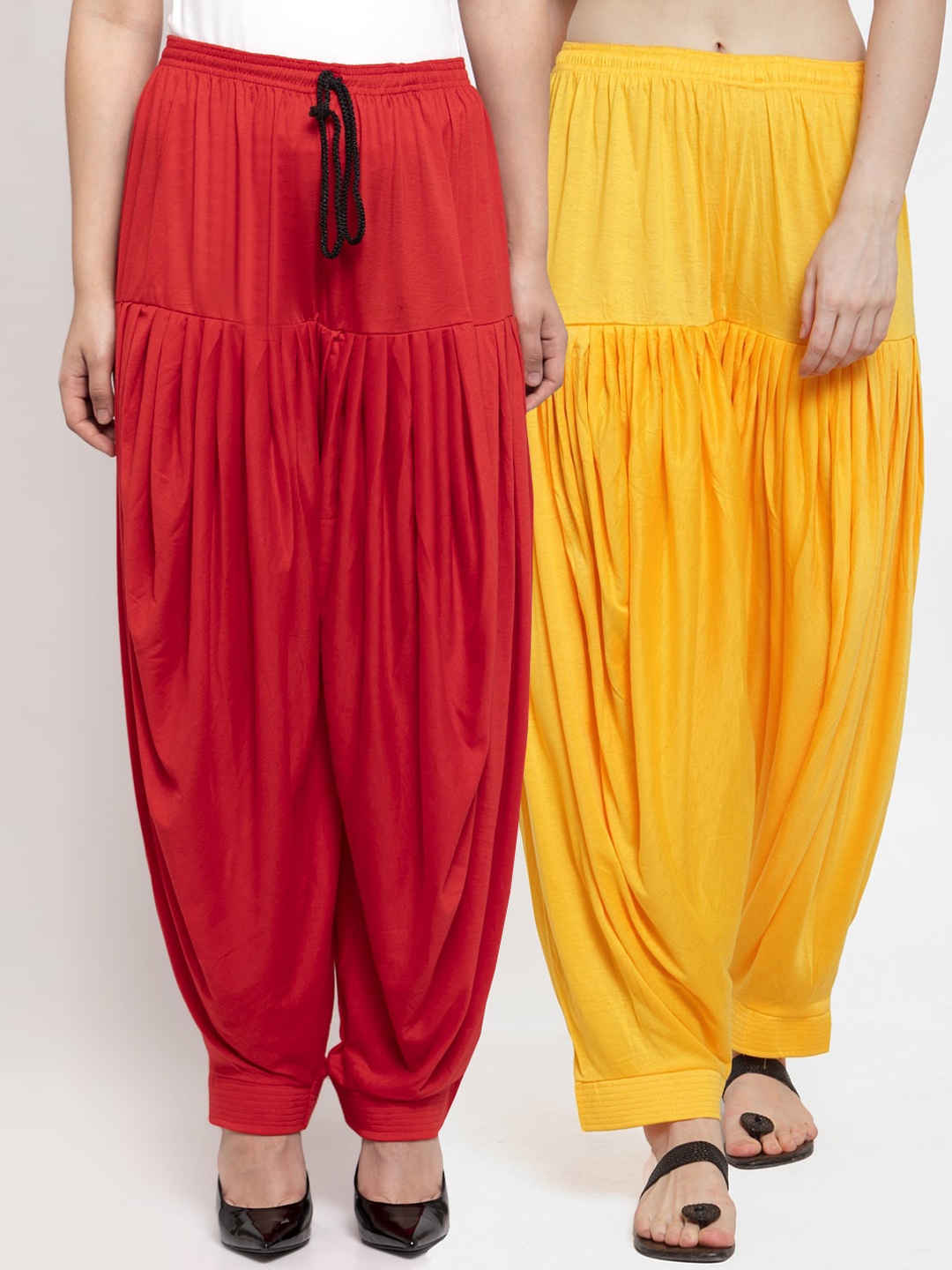 GRACIT Women Pack Of 2 Solid Patiala, Red