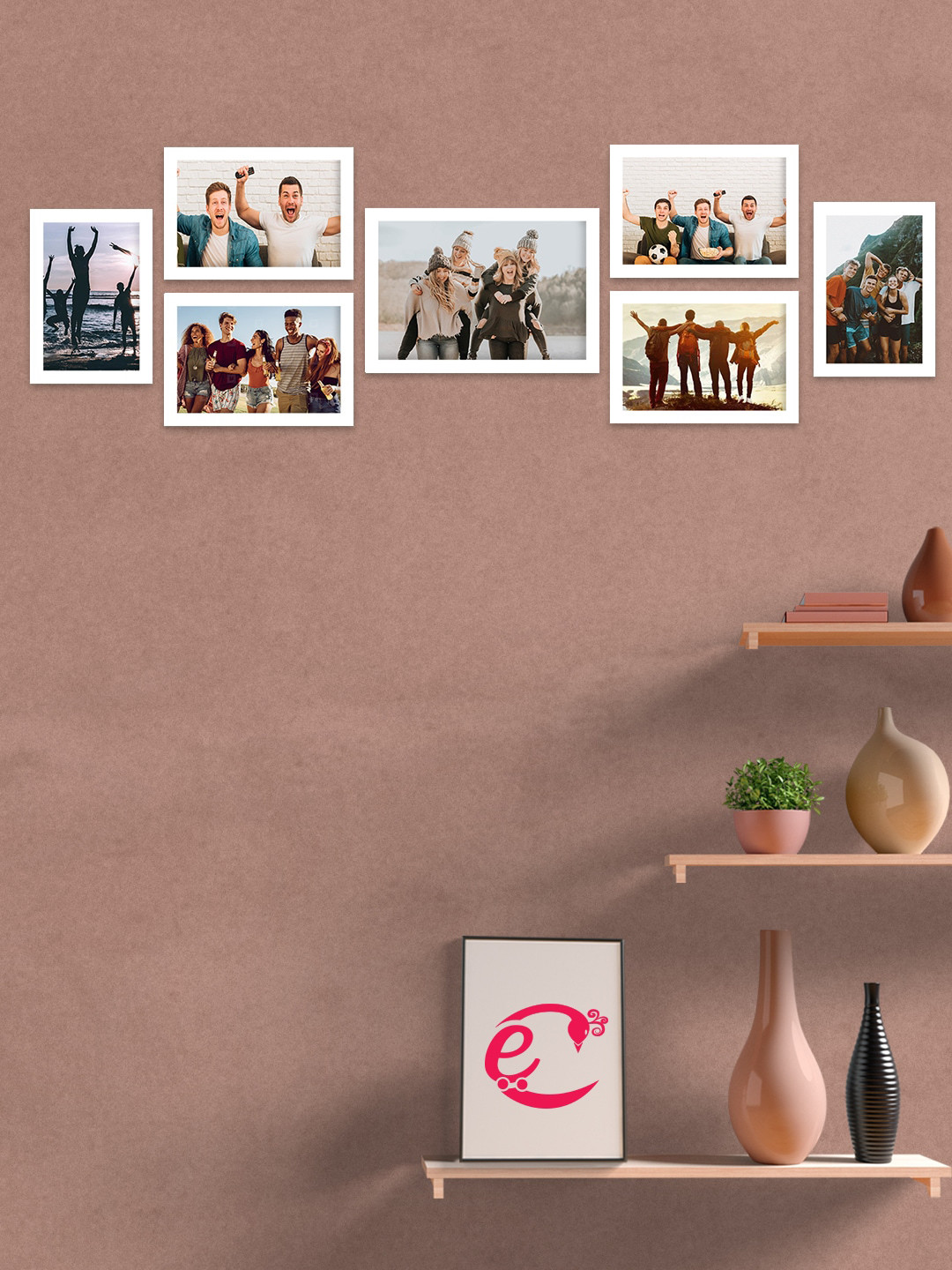 

eCraftIndia Set Of 7 White Solid Memory Wall Collage Photo Frames