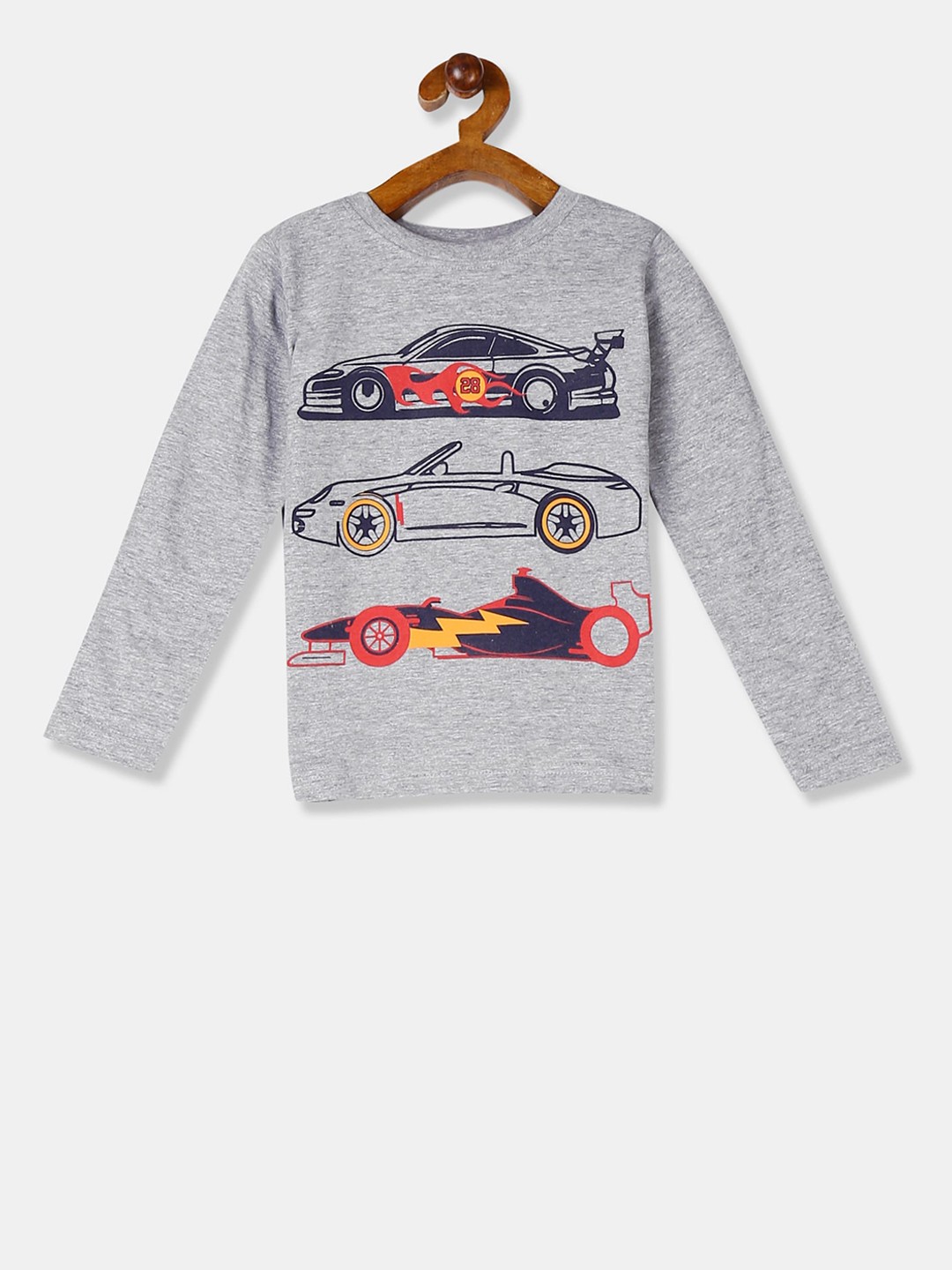 

Cherokee Boys Grey & Blue Printed Round Neck T-shirt