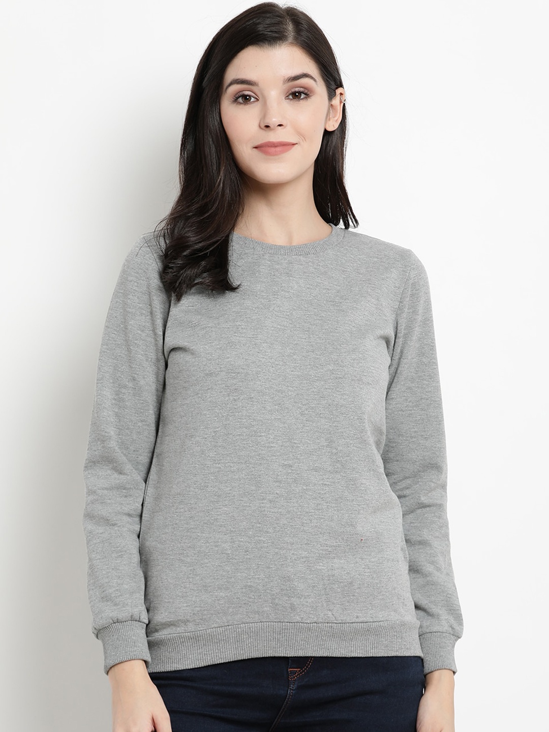 

The Vanca Women Grey Solid Sweatshirt