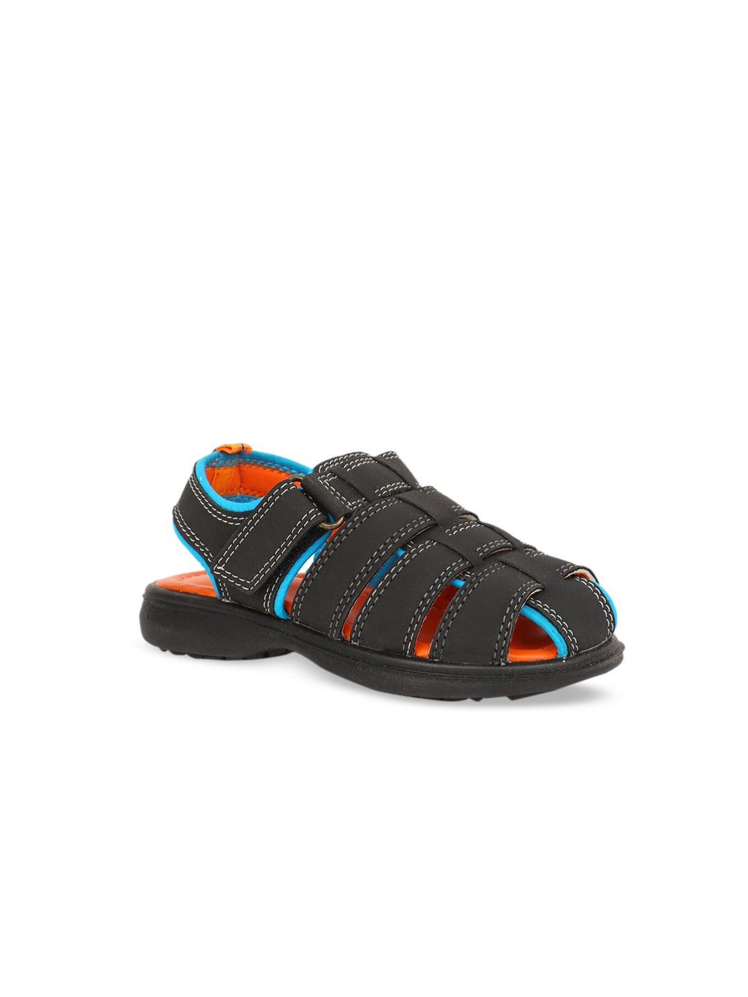 

Bubblegummers Boys Black Solid Fisherman Sandals