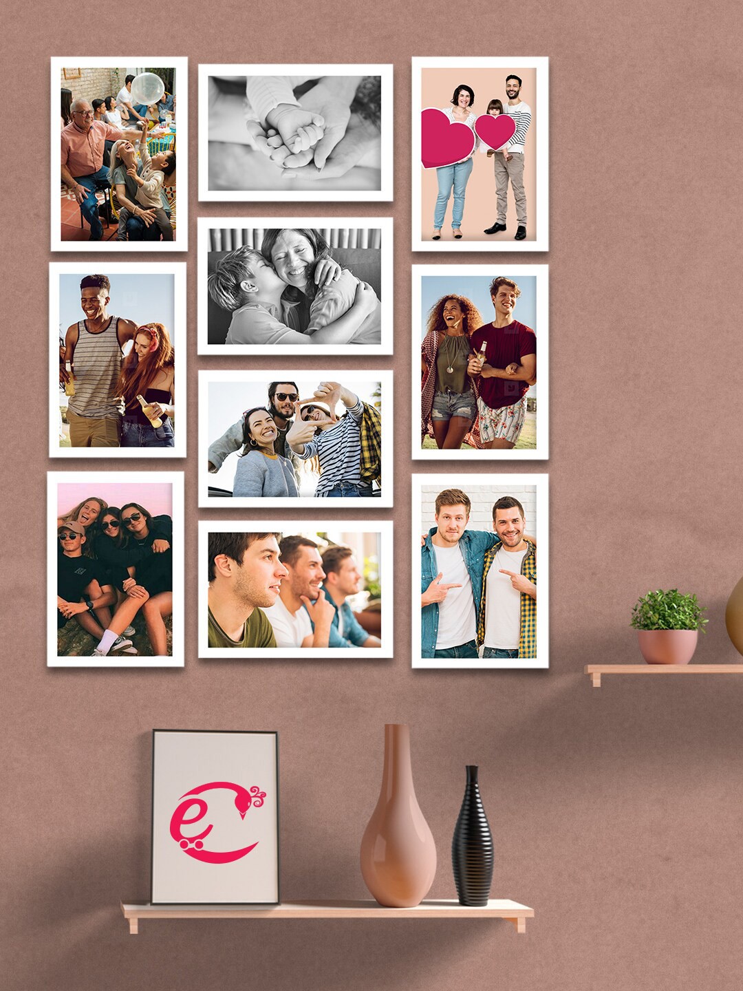 

eCraftIndia Set Of 10 White Solid Memory Wall Collage Photo Frames