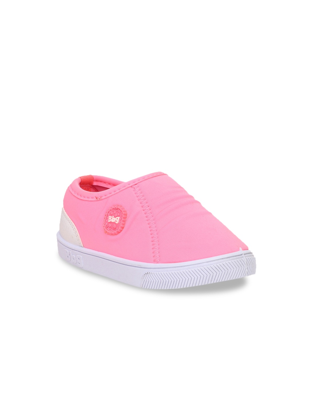 

Bubblegummers Girls Pink & White Colourblocked Slip-On Sneakers