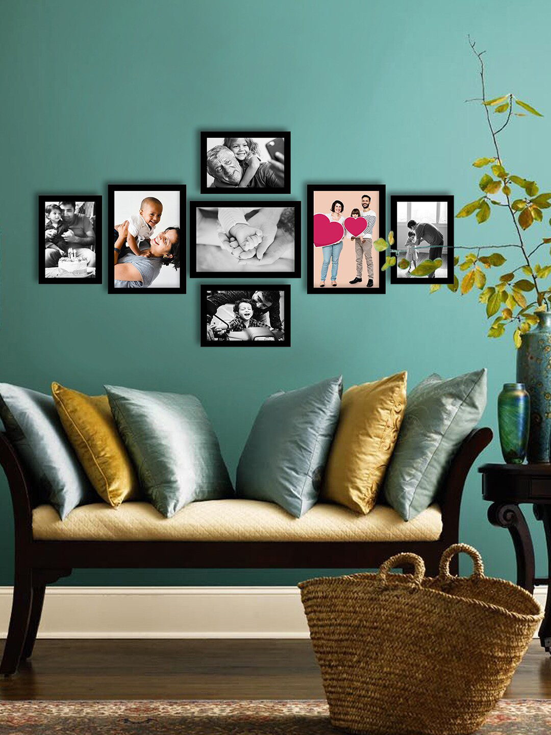 

eCraftIndia Set of 7 Black Solid Memory Wall Collage Photo Frames