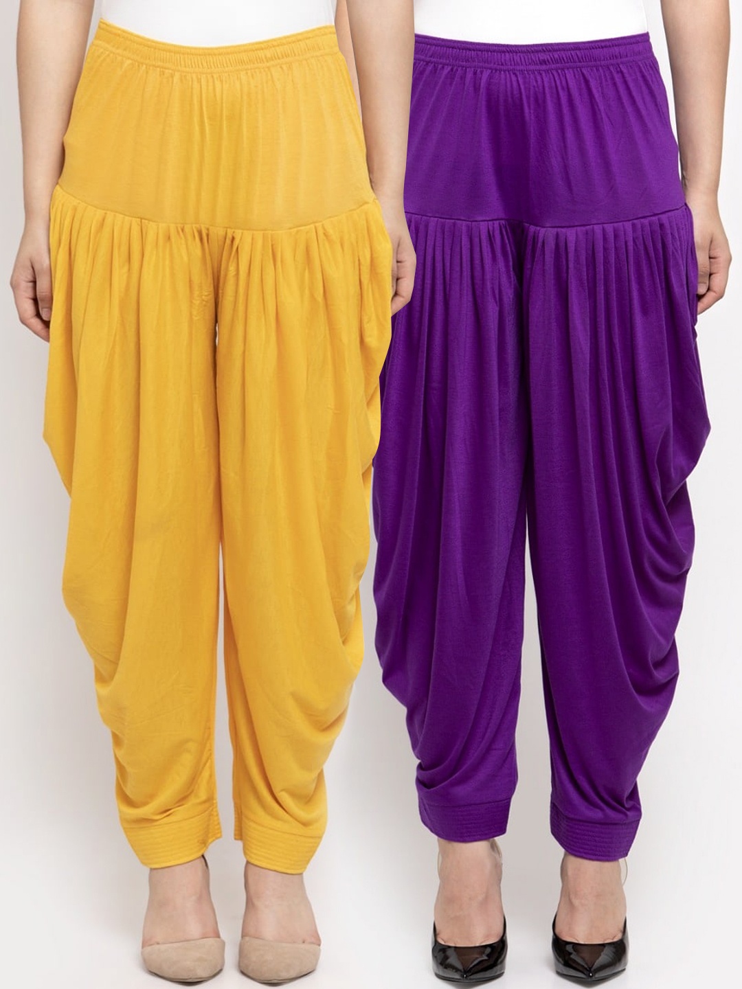 

GRACIT Women Pack Of 2 Solid Salwars, Yellow