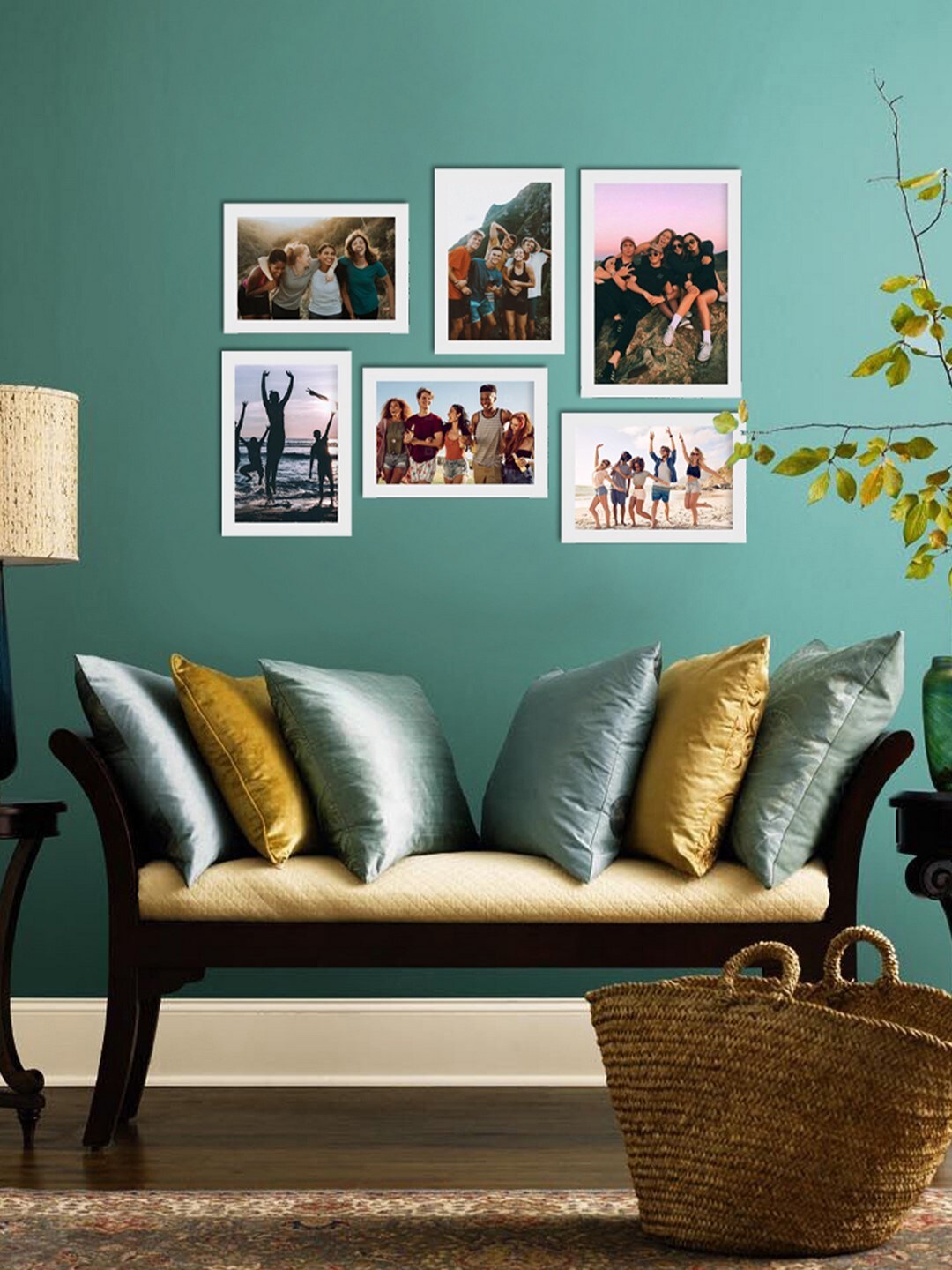 

eCraftIndia Set of 6 White Solid Memory Wall Collage Photo Frames