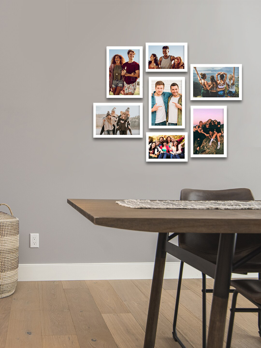 

eCraftIndia Set Of 7 White Solid Memory Wall Collage Photo Frames
