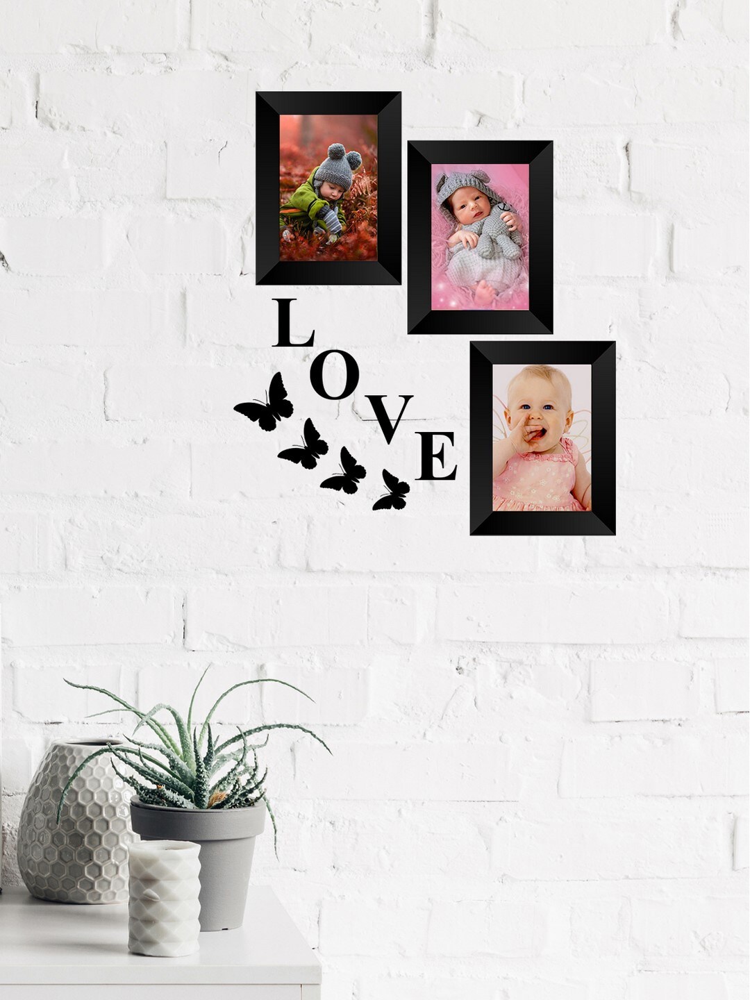 

eCraftIndia Set of 3 Black Solid Memory Wall Collage Photo Frames