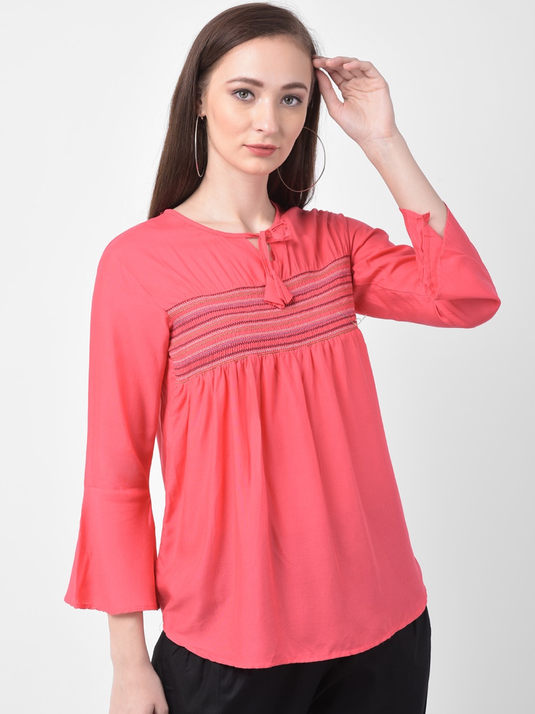 

GRACIT Women Pink Striped Top