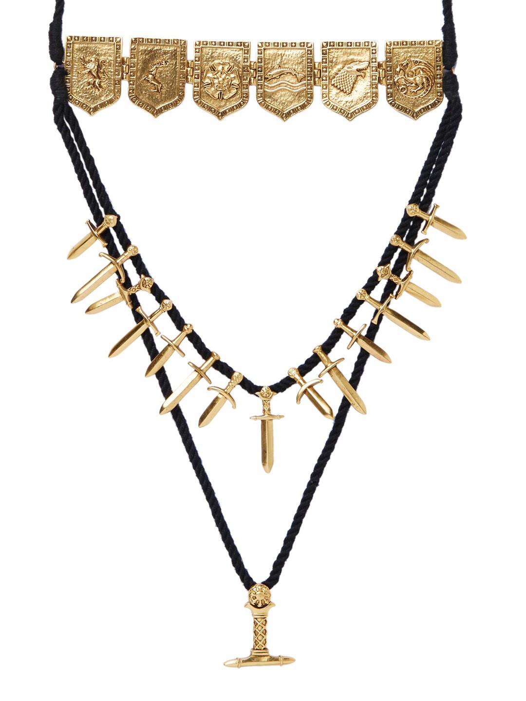 

Masaba Gold-Plated & Black GOT The Tale of Seven Kingdoms Layered Necklace