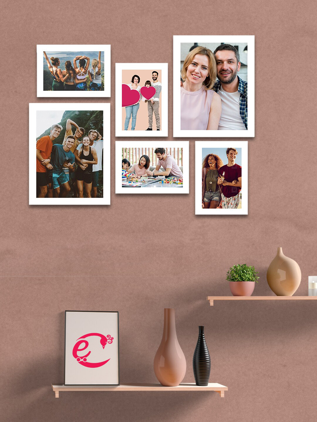 

eCraftIndia Set Of 6 White Solid Memory Wall Collage Photo Frames