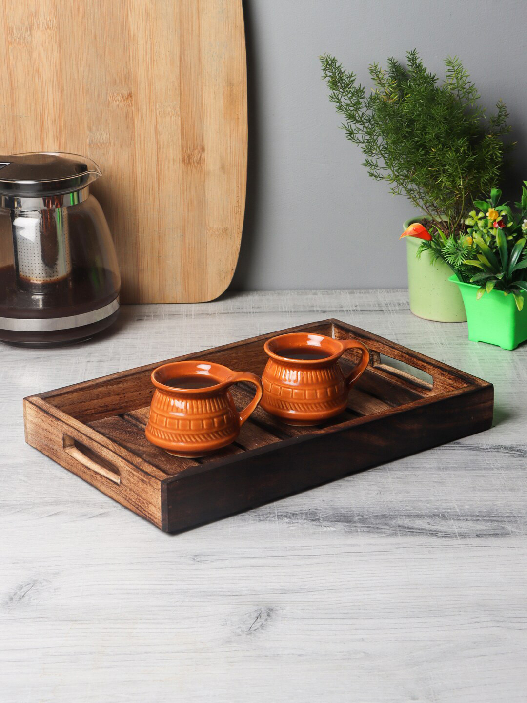 CDI Brown Solid Set Of 6 Ceramic Cups