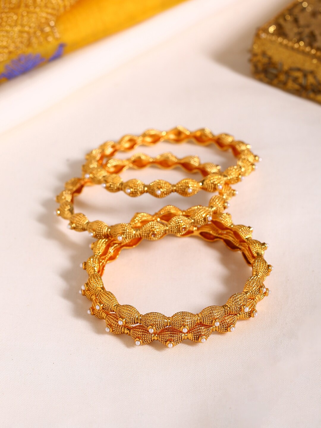 

Shoshaa Women Set of 4 Gold-Plated Handcrafted Bangles