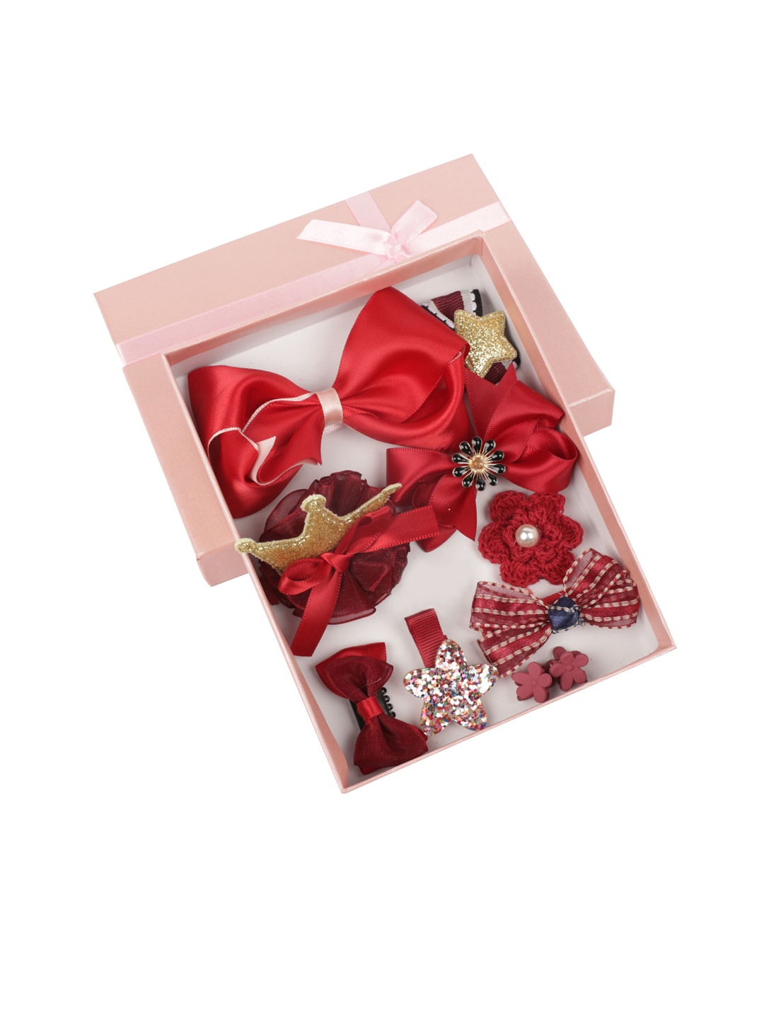 

Yellow Bee Red Embellished Hair Accessory Set