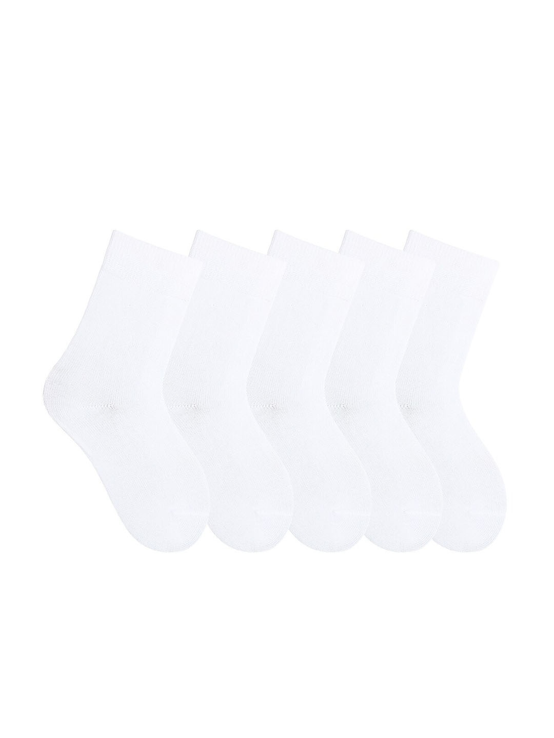 

Bonjour Kids Pack of 5 Assorted Calf-Length School Socks, White